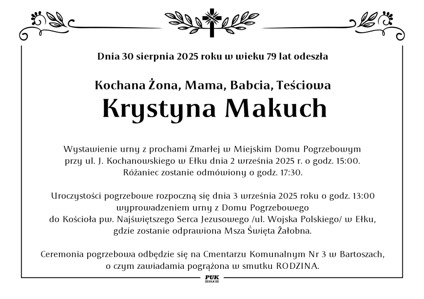 Krystyna Makuch - nekrolog